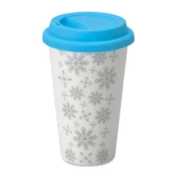 Ceramiczny kubek podróżny o pojemności 275 ml z motywem płatka śniegu - CX1450