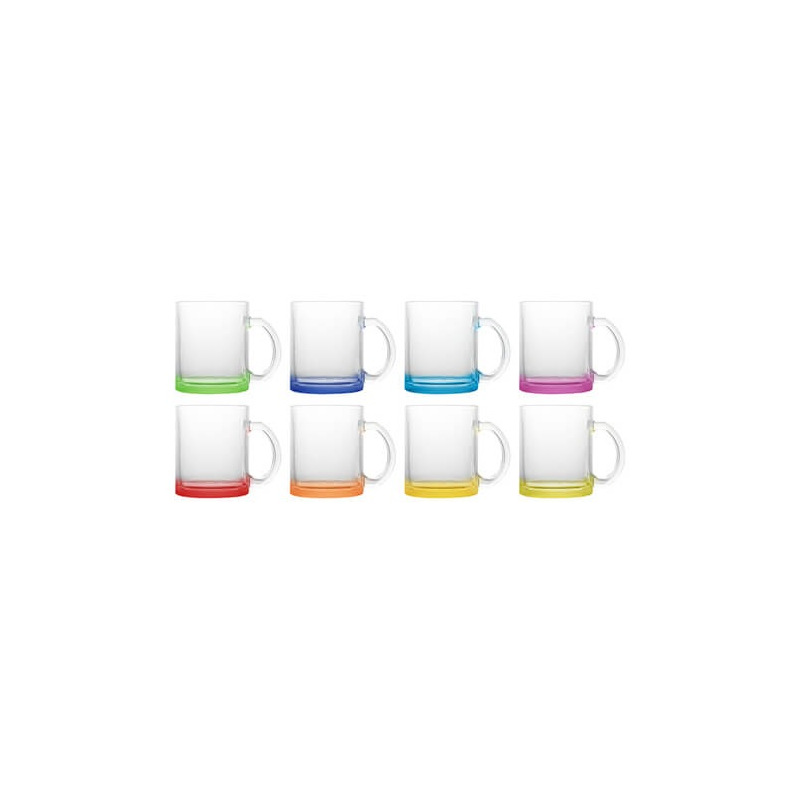 Kubek szklany 330 ml do sublimacji - z kolorowym dnem PS B1G