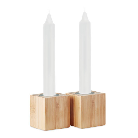 Stojak bambusowy z 2 świecami - MO6320 (MOCN-40#)
