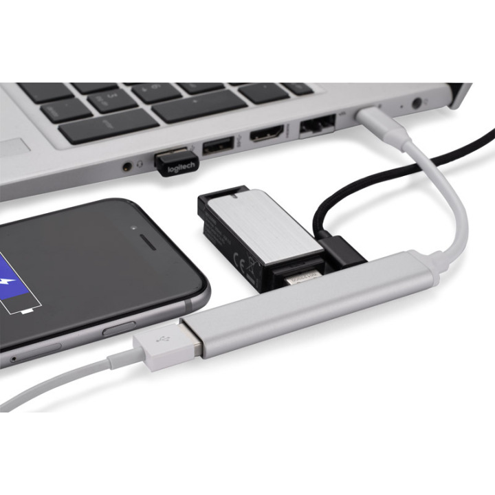 Rozdzielacz HUB USB z kablem typ C - AS 09163