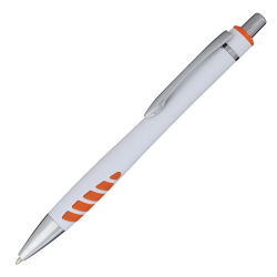 Plastikowy długopis z metalową skuwką - R04440