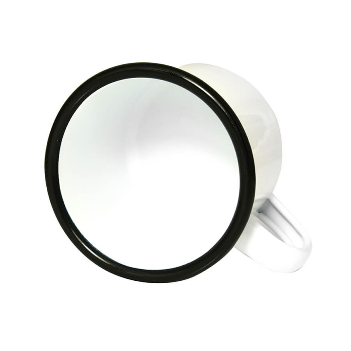 Emaliowany stalowy kubek do sublimacji, 330 ml - biały