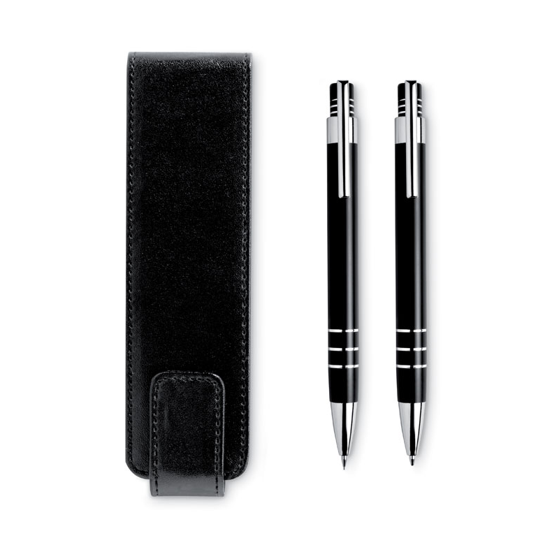 Komplet do pisania: przyciskany długopis z niebieskim wkładem i mechaniczny ołówek - MO7177