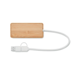 3-portowy bambusowy hub USB - MO2143 (MOCN#40)