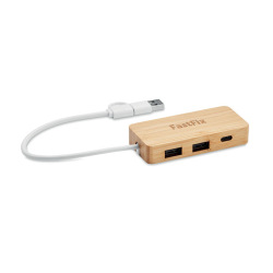 3-portowy bambusowy hub USB - MO2143 (MOCN#40)