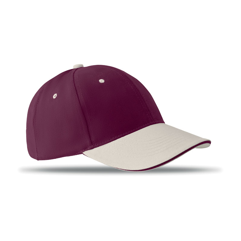 6-panelowa czapka bejsbolówka ze szczotkowanej bawełny - MO8654
