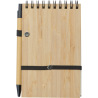 Notes o formacie A6 z bambusową okładką, zamykany na gumkę z długopisem - 232181