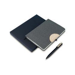 Zestaw notes z długopisem Fold szary - R64209 (gadzety reklamowe)