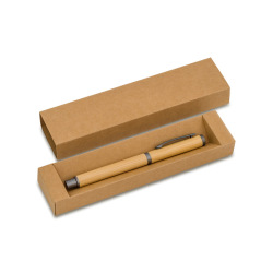 Bambusowy długopis w pudełku Machino beżowy - R02316 (gadzety reklamowe)