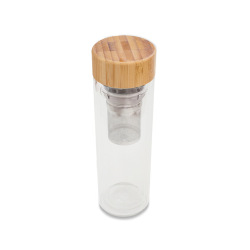 Szklana butelka z zaparzaczem Celle 420 ml transparentny - R08234 (gadzety reklamowe)