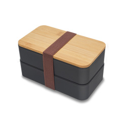 Victor lunch box podwójny czarny - R08226 (gadzety reklamowe)