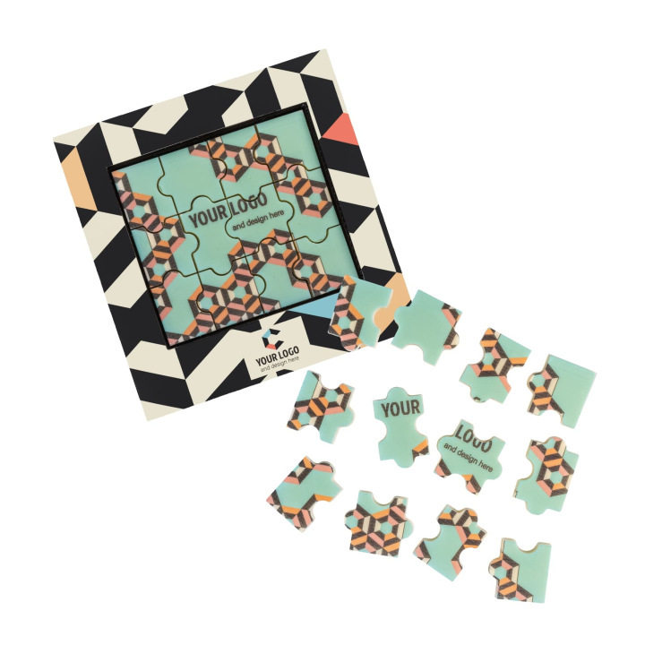 Zestaw czekoladek z nadrukiem puzzle 12 sztuk - SLOD-0047