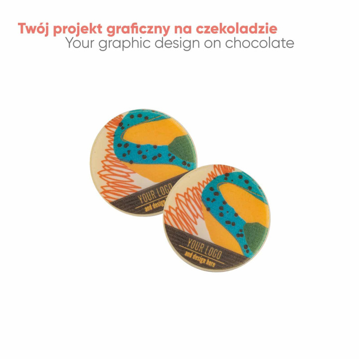 Czekoladowy medal  z nadrukiem choco circle - SLOD-0413