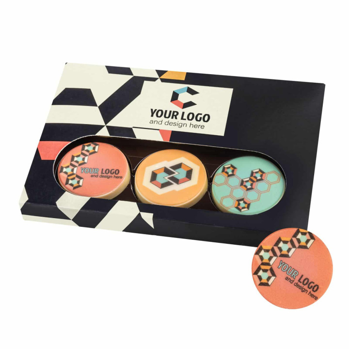 Zestaw czekoladowych medali z nadrukiem choco circle 6 sztuk - SLOD-0415
