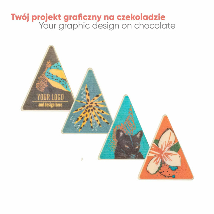 Zestaw czekoladek  nadziewanych z nadrukiem choco triangle 4 sztuki - SLOD-0411