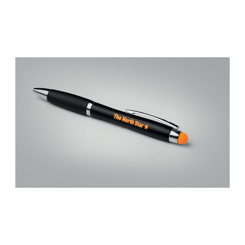 Wciskany długopis z aluminium z wbudowaną lampką podświetlającą - MO9340