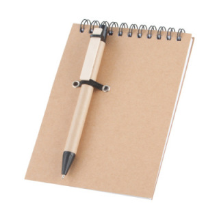 Notes spiralny z papieru z recyklingu z 60 kartkami w linie - AP731464 (gadzety reklamowe)