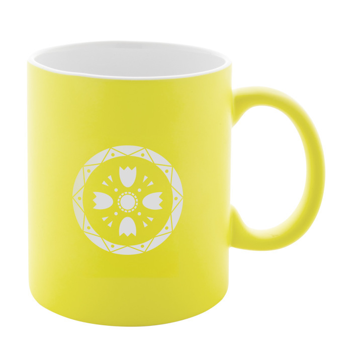 Kolorowy kubek ceramiczny z białym środkiem, 350 ml - AP781261 (ANDA#02)