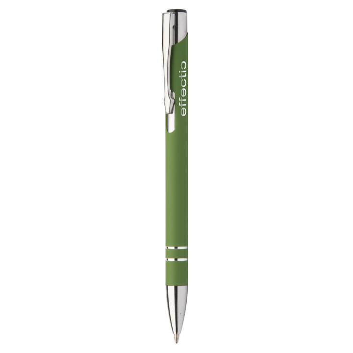 Aluminiowy długopis z gumowanym korpusem i niebieskim wkładem - AP805989 (ANDA#07)