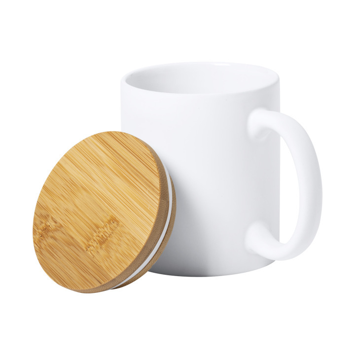 Kubek ceramiczny z bambusową pokrywką, 370 ml - AP721708 (ANDA#01)