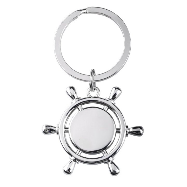 Brelok metalowy w kształcie koła sterowego - R73213