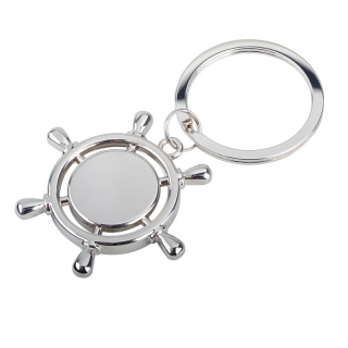 Brelok metalowy w kształcie koła sterowego - R73213