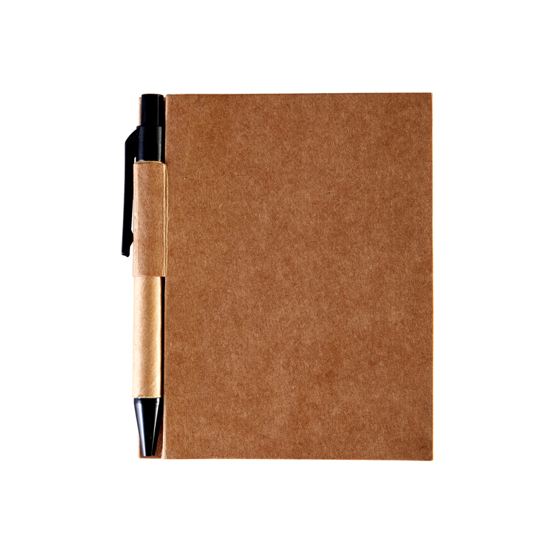 Notatnik z długopisem, 80 kartek papieru chamois w linię - R73818