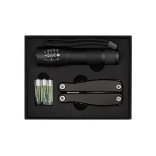 Figoti multitool with torch black - R17568 (gadzety reklamowe)