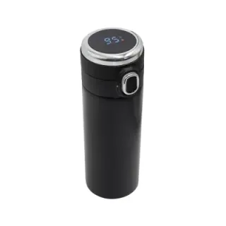 420 ml Bounce vacuum mug with thermometer black - R08438 (gadzety reklamowe)