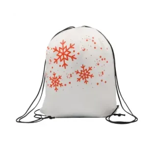 Glitter christmas gift bag white - X91031 (gadzety reklamowe)