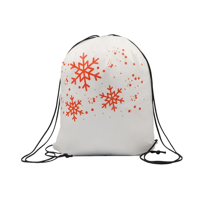 Glitter christmas gift bag white - X91031 (gadzety reklamowe) Glitter christmas gift bag white - X91031 (gadzety reklamowe)