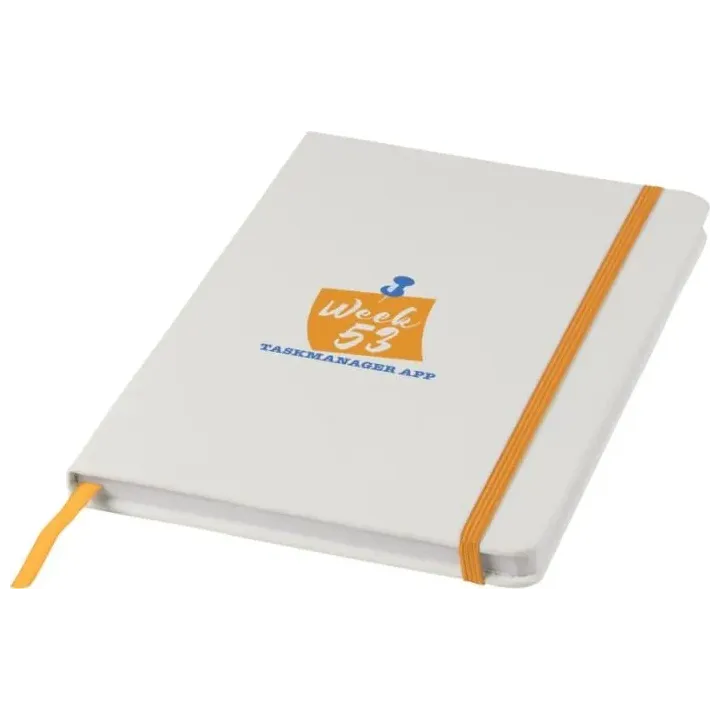 Biały notes A5 z kolorowym paskiem, certyfikat FSC - PC 10713504