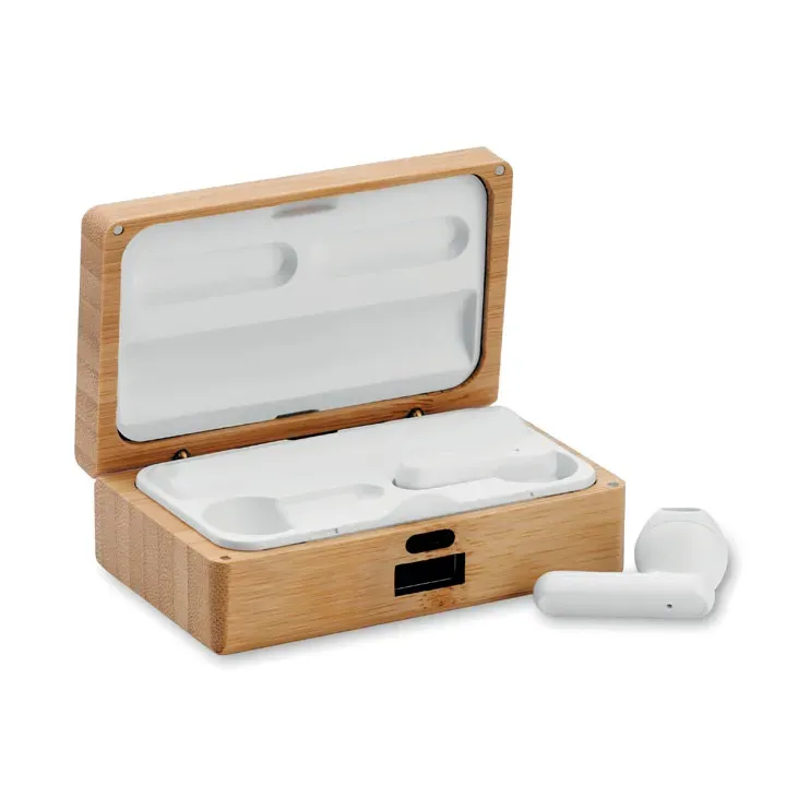 TWS earbuds in bamboo case - MO2303 (MOCN#40)