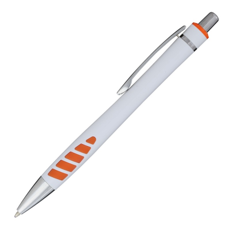 Plastikowy długopis z metalową skuwką - R04440