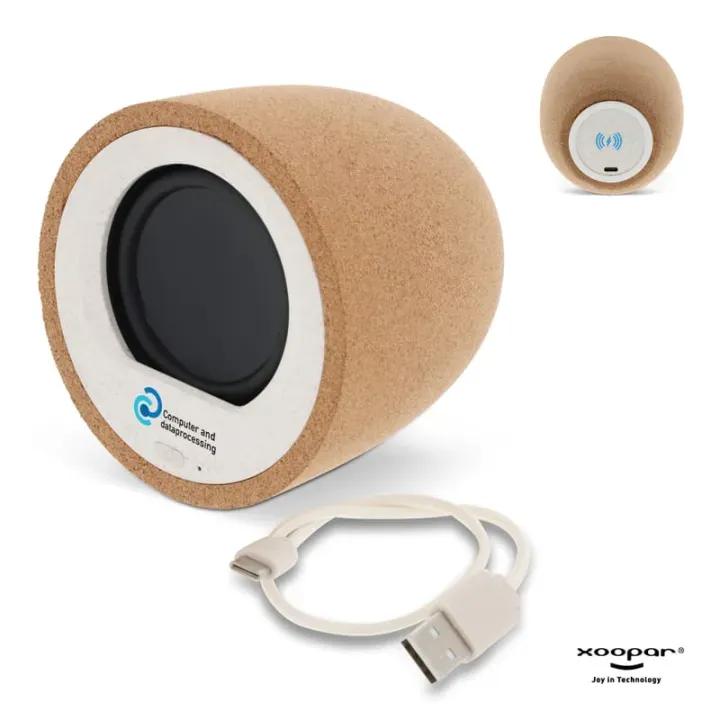Portable speaker in natural cork - LT41709 (gadzety reklamowe)