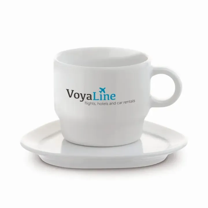 Cup with triangular saucer - LT 51381 (gadzety reklamowe)