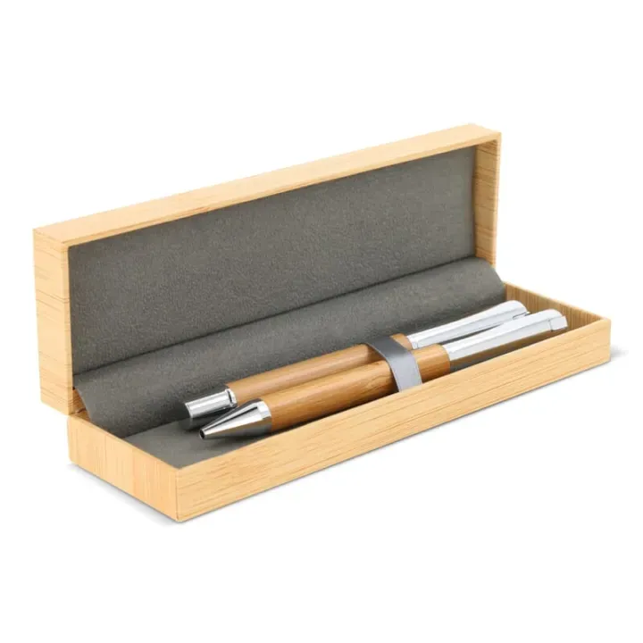 BAMBOO PEN AND ROLLERBALL PEN SET IN BOX - LT82154 (N0093)