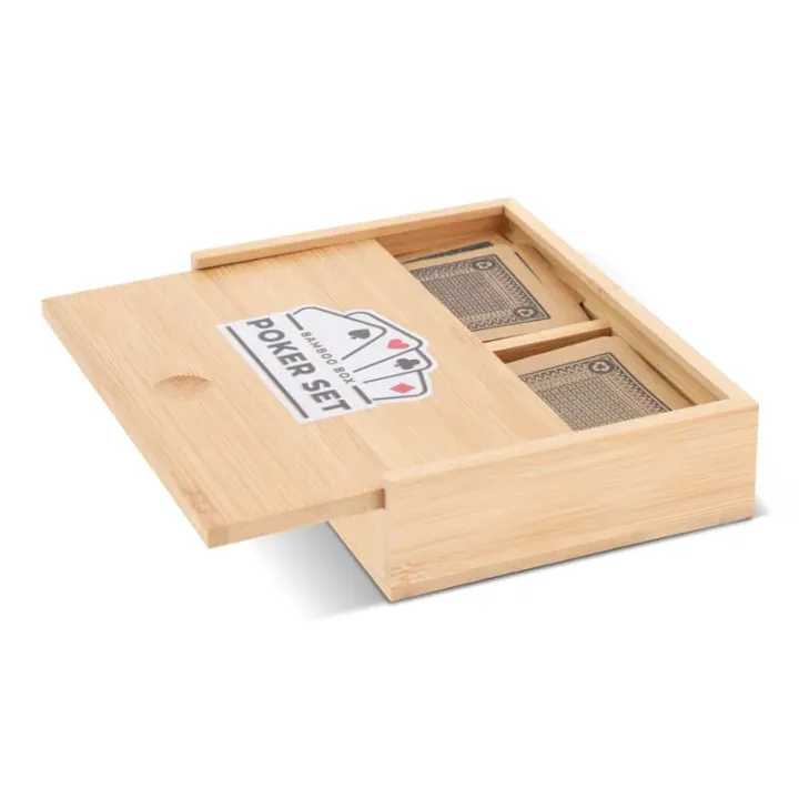 PLAYING CARD SET IN BAMBOO BOX - LT90767 (N0093)