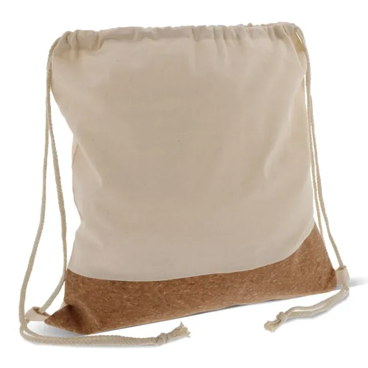 Worek z korkowym spodem i bawełnianymi sznurkami 38x41cm - LT95269 (N0054)