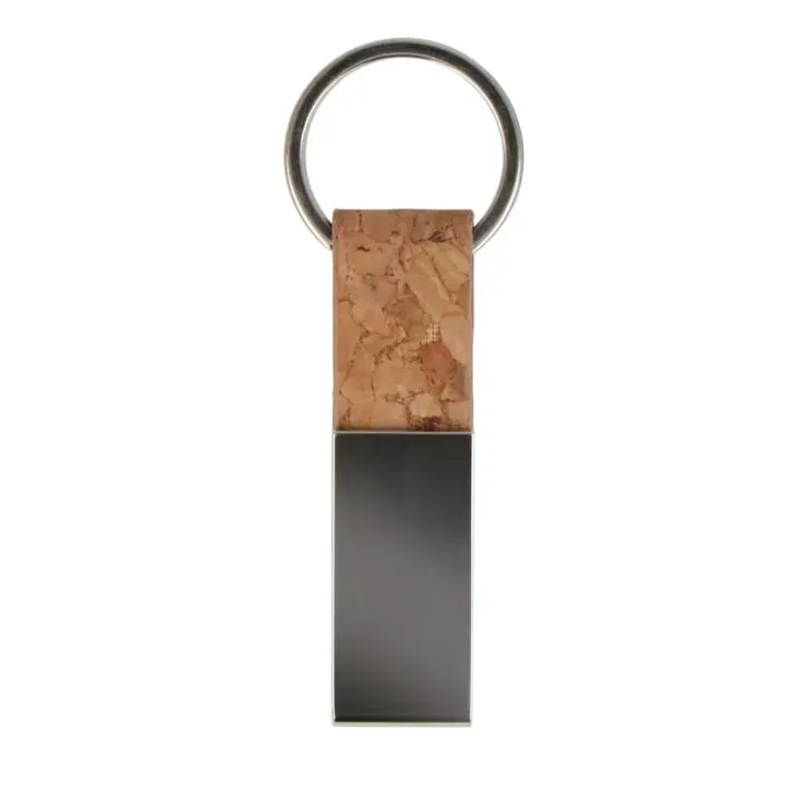 Rectangular key ring in cork and metal - LT99708 (N0094)