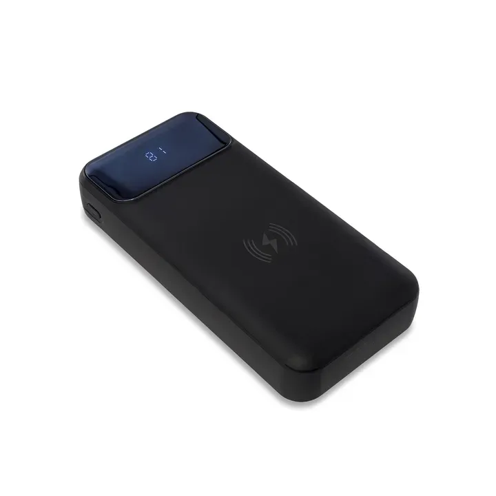Power bank 20000 mAh z ładowarką indukcyjną Supremi czarny - R64385 (gadzety reklamowe)
