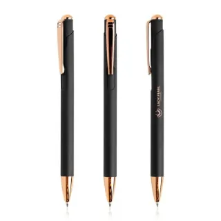 Metalowy długopis z elementami w złotym kolorze - IP13150565
