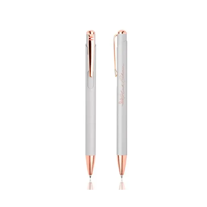 Metalowy długopis z elementami w złotym kolorze - IP13150565