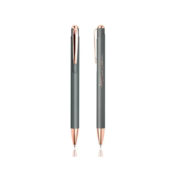 Metalowy długopis z elementami w złotym kolorze - IP13150565