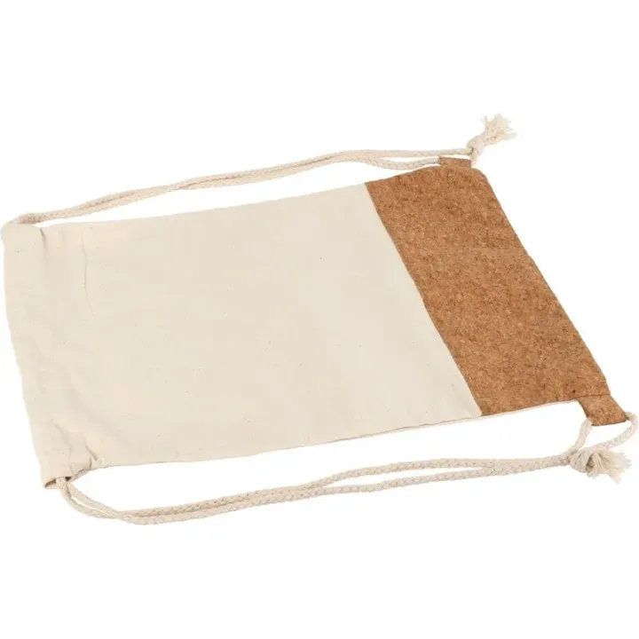 Bawełniany worek ze sznurkiem z korkowym elementem, 250 g - V0577