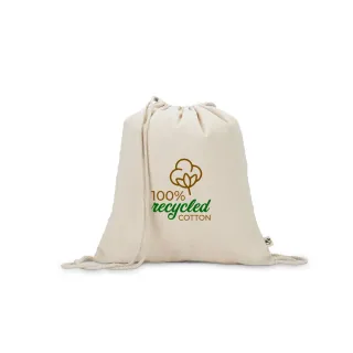 Plecak w 100% z niebarwionej bawełny z recyklingu, 180 g/m² - 92374