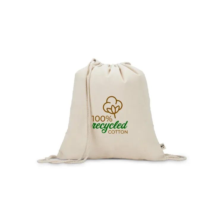 Plecak w 100% z niebarwionej bawełny z recyklingu, 180 g/m² - 92374