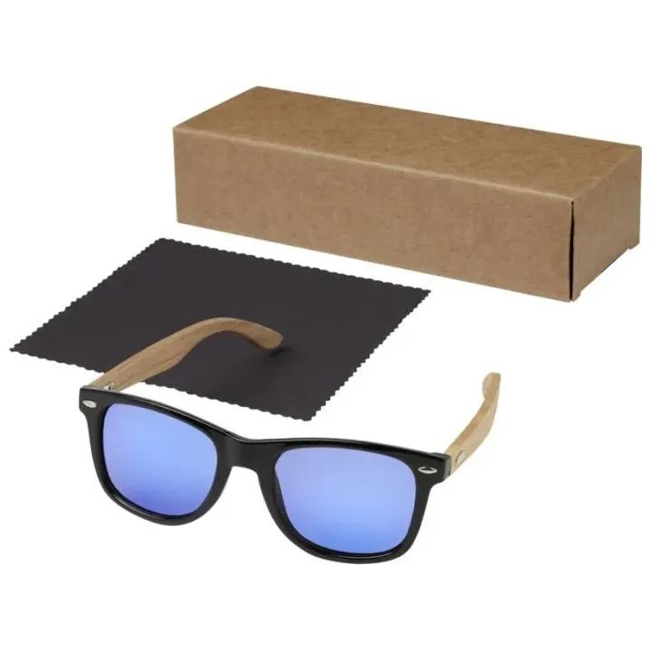 Lustrzane okulary przeciwsłoneczne wykonane z plastiku PET z recyklingu/drewna z polaryzacją - 12700271