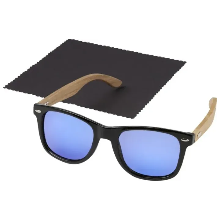 Lustrzane okulary przeciwsłoneczne wykonane z plastiku PET z recyklingu/drewna z polaryzacją - 12700271