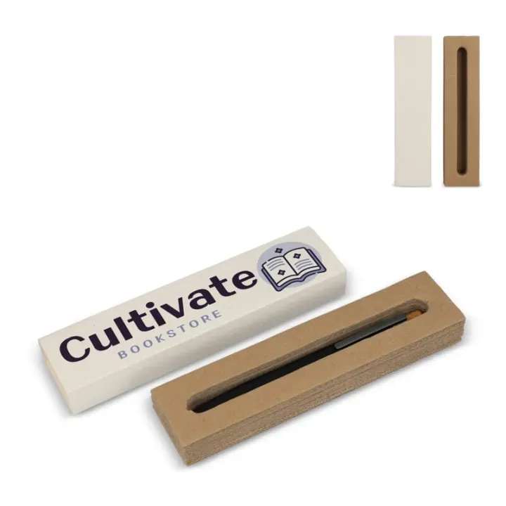Pudełko na długopis z recyklingu kartonów po mleku, 1 długopis - LT83143 (gadzety reklamowe)